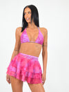 Rara Skirt in Pink and Purple Devore Mesh