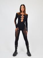 Black Mesh Catsuit