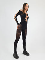 Black Mesh Catsuit