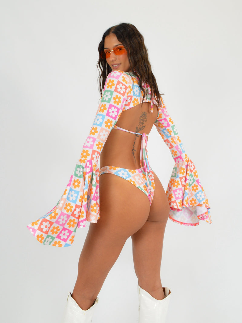 V Bikini Bottoms in Daisy Flower Print