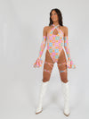 Cross Over Bodysuit in Daisy Flower Print