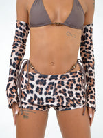 Fold Over Shorts in Leopard Print