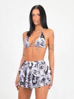 Rara Skirt in Chrome Heart Print