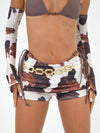 Fold Over Shorts in Cow Print