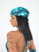 Bandana in Turquoise Crocodile Print