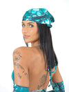 Bandana in Turquoise Crocodile Print