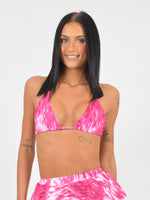 Bikini Top in Pink Ripple