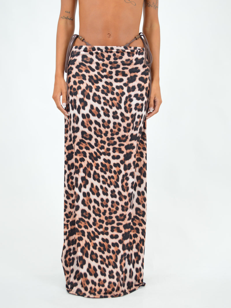 Maxi Skirt in Leopard Print