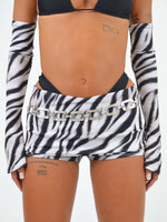 Fold Over Shorts in Zebra Print