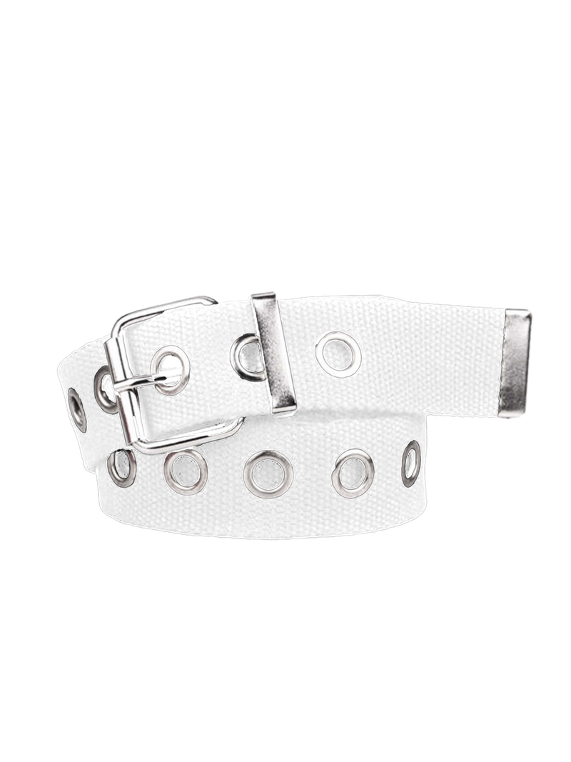 Eyelet Belt - White