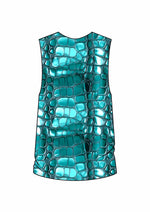 Tank in Turquoise Crocodile Print