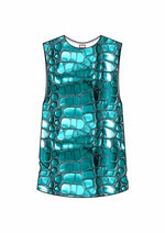 Tank in Turquoise Crocodile Print